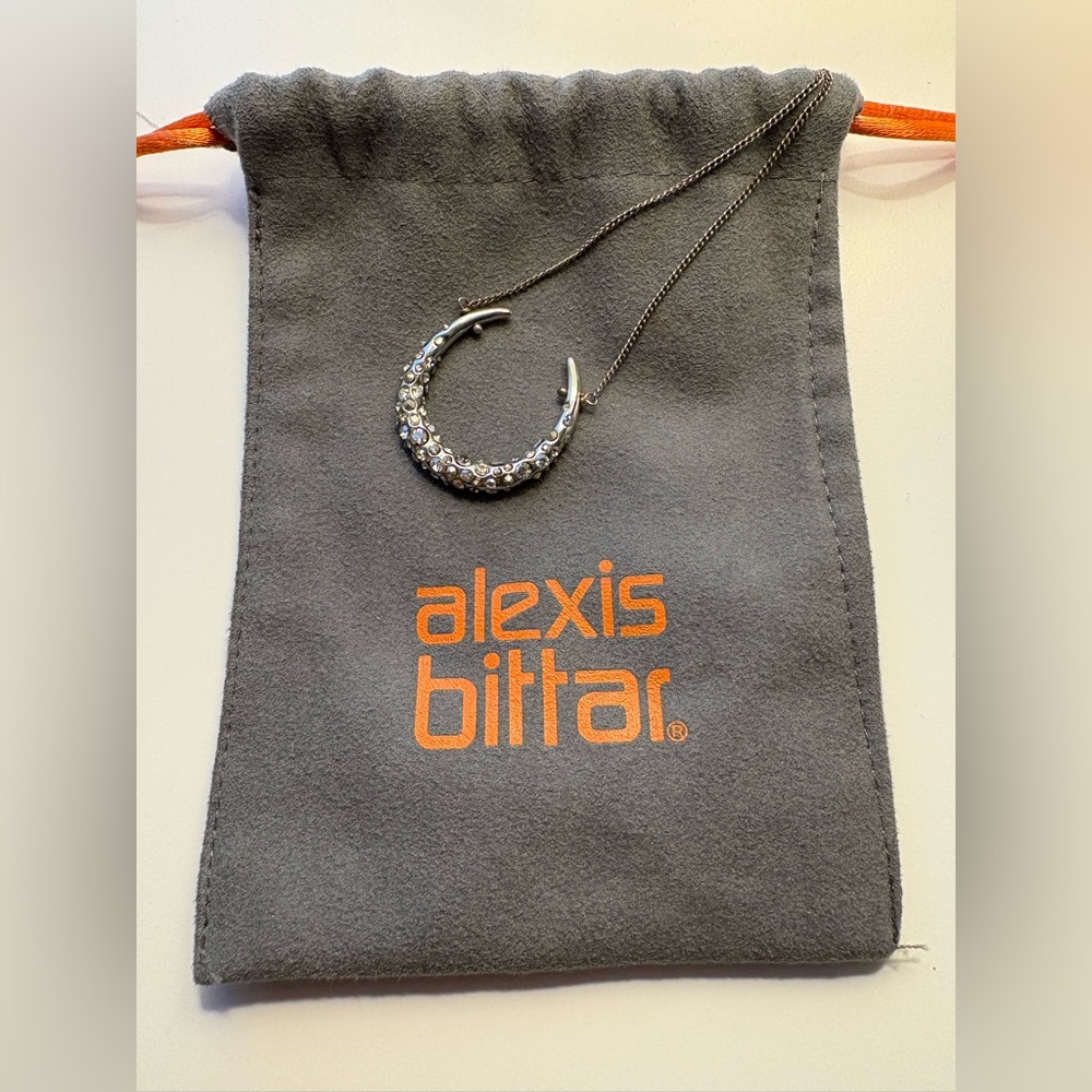 Alexis Bittar Crystal Encrusted Horseshoe Pendant Necklace - Picture 3 of 12